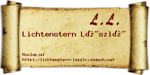 Lichtenstern László névjegykártya